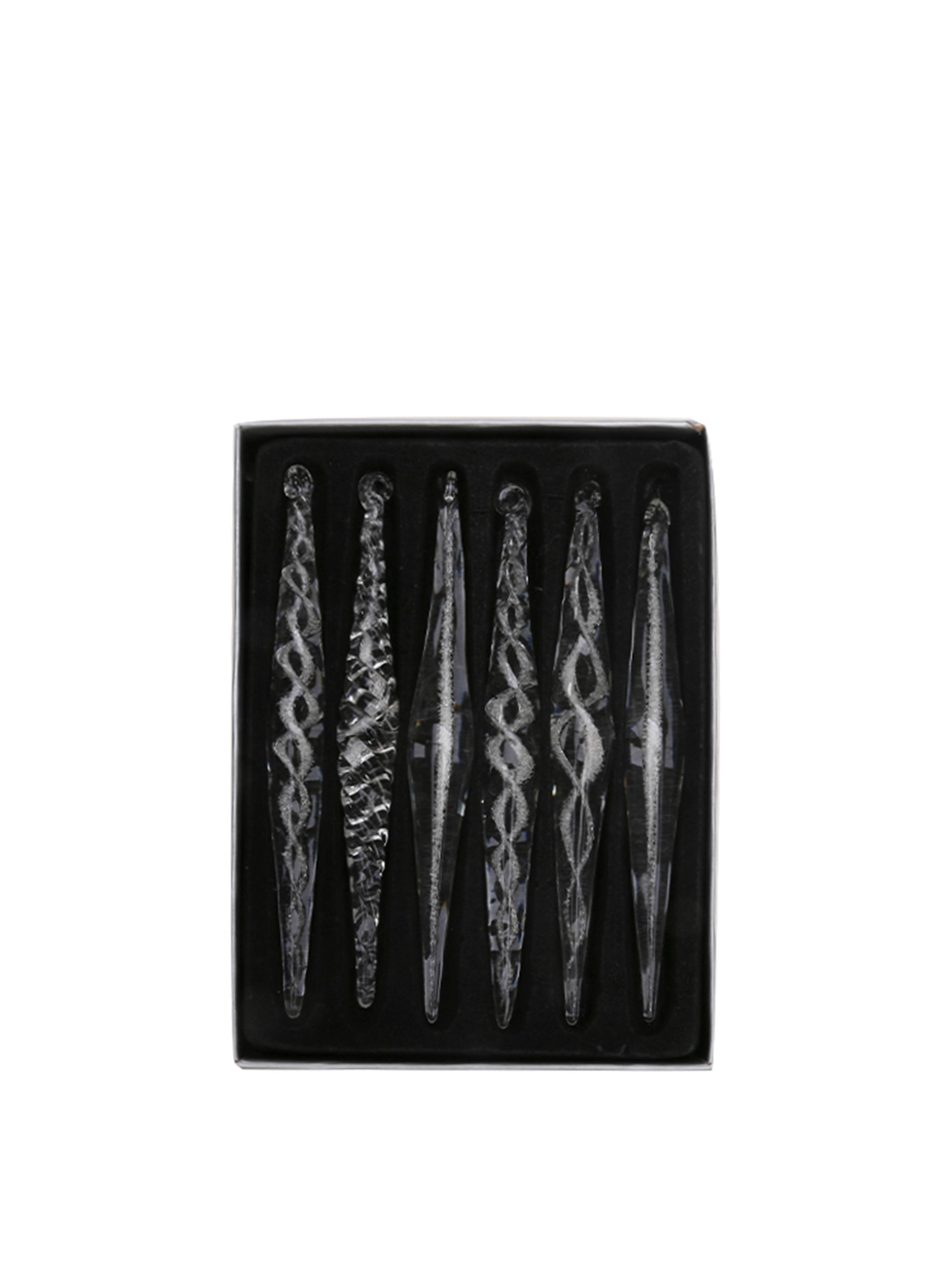 Ecloz - Boîte de 6 suspensions décoratives de Noël stalactites givrées - ECLOZ - Image 1