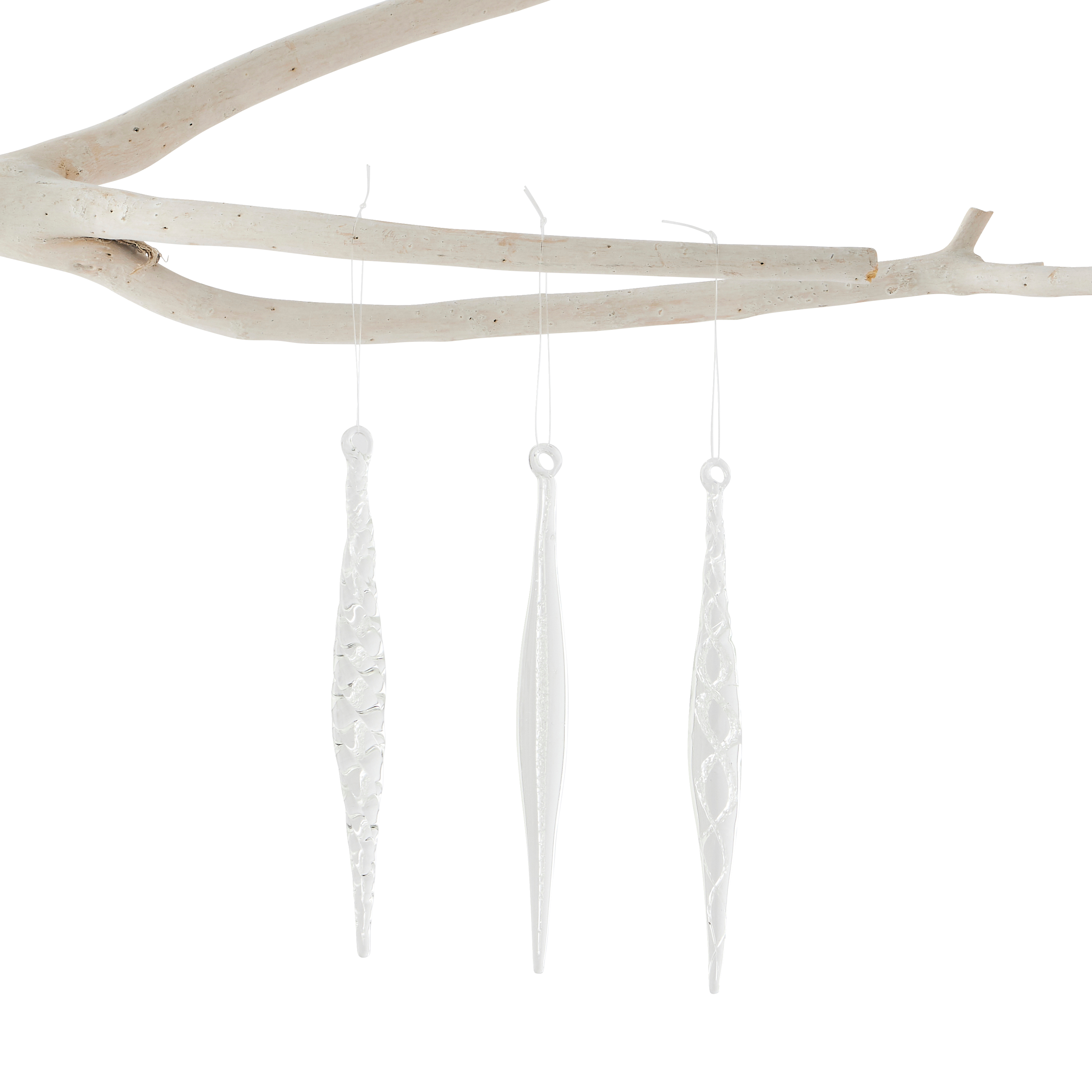Ecloz - Boîte de 6 suspensions décoratives de Noël stalactites givrées - ECLOZ - Image 2