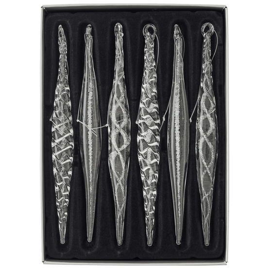 Ecloz - Boîte de 6 suspensions décoratives de Noël stalactites givrées - ECLOZ - Image 3
