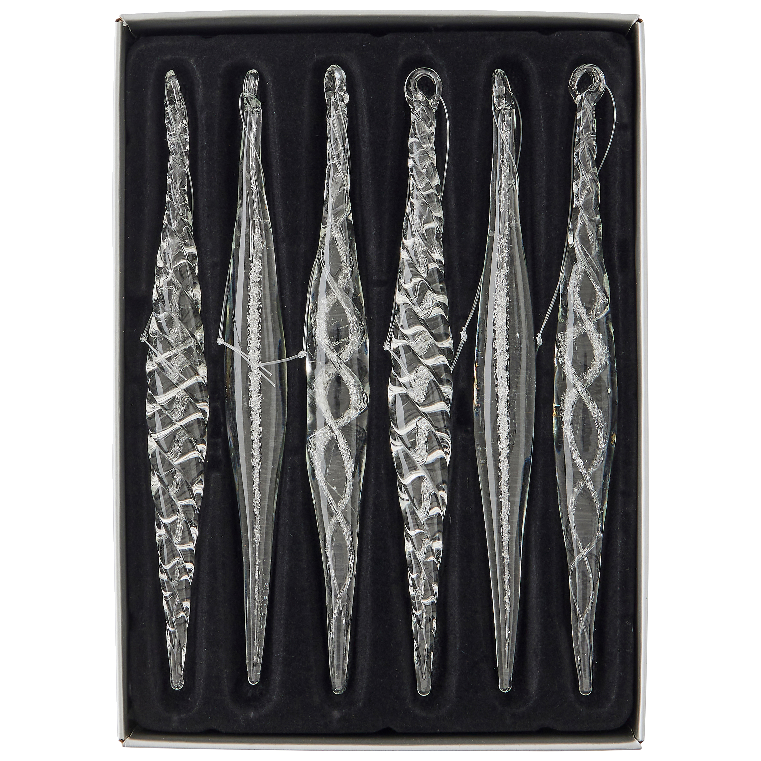 Ecloz - Boîte de 6 suspensions décoratives de Noël stalactites givrées - ECLOZ - Image 3