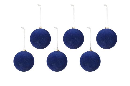 Boîte de 6 boules en plastique bleu Ø 8 cm - ECLOZ - Image 1
