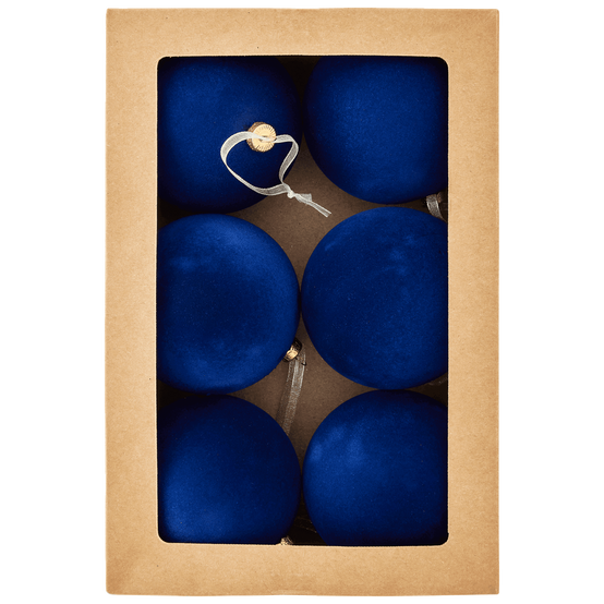 Boîte de 6 boules en plastique bleu Ø 8 cm - ECLOZ - Image 2