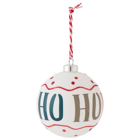 Boule de Noël message Ho Ho Ho Ø 8 cm en plastique - ECLOZ - Image 2