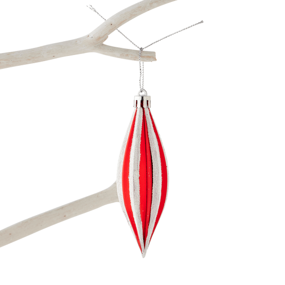 Boîte de 3 suspensions décoratives de Noël blanches et rouges - ECLOZ - Image 3