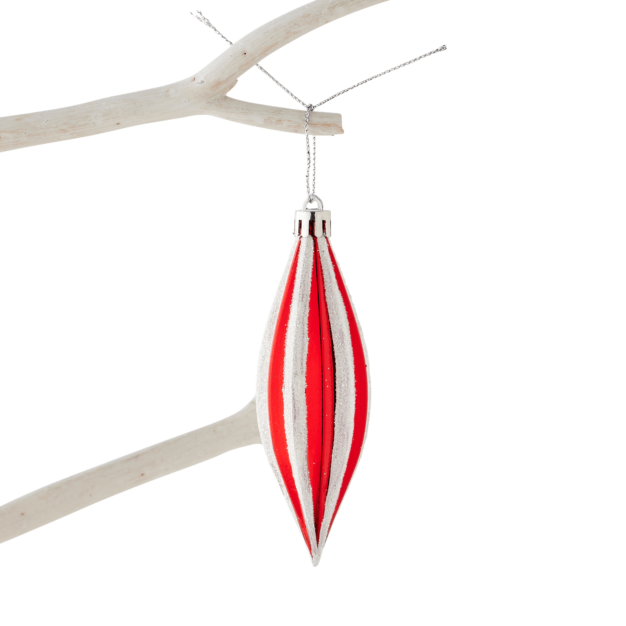 Boîte de 3 suspensions décoratives de Noël blanches et rouges - ECLOZ - Image 3