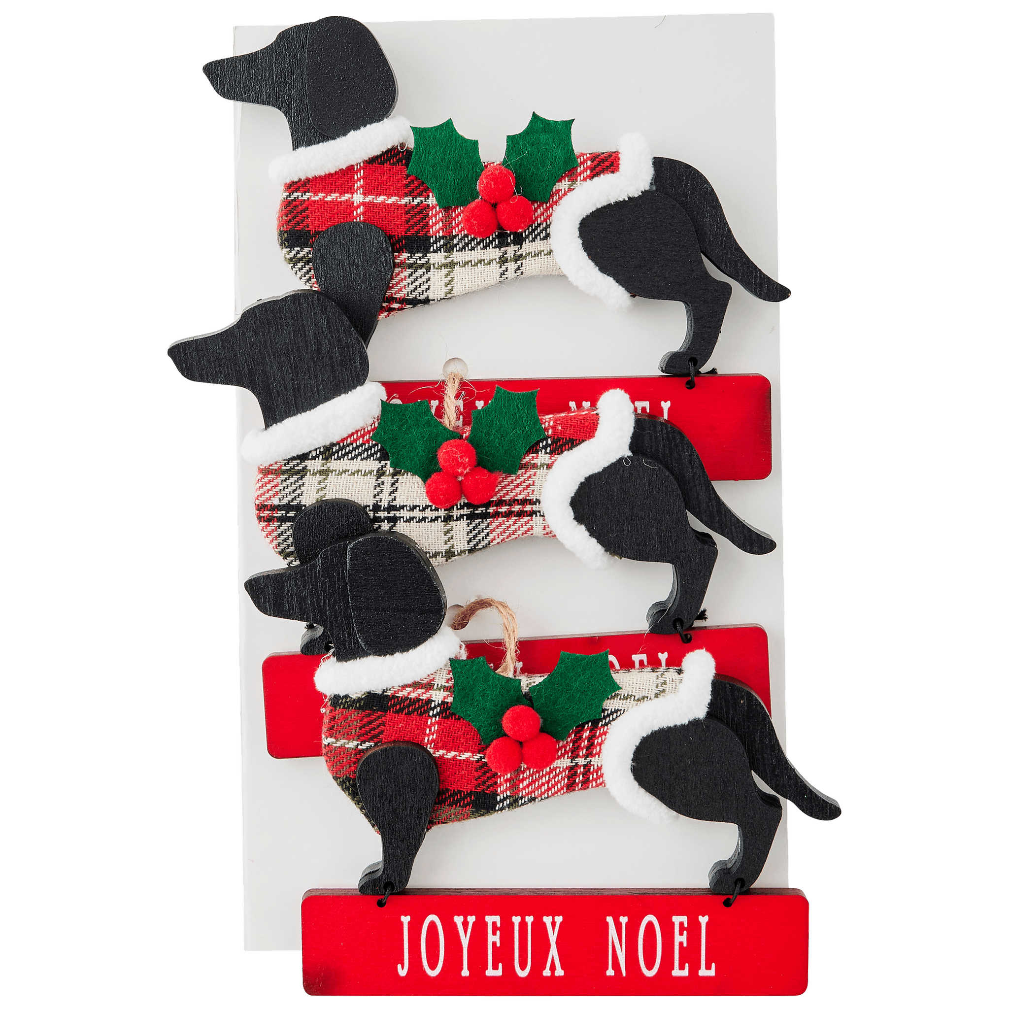 Boîte de 3 suspensions décoratives de Noël chien noir - ECLOZ - Image 3