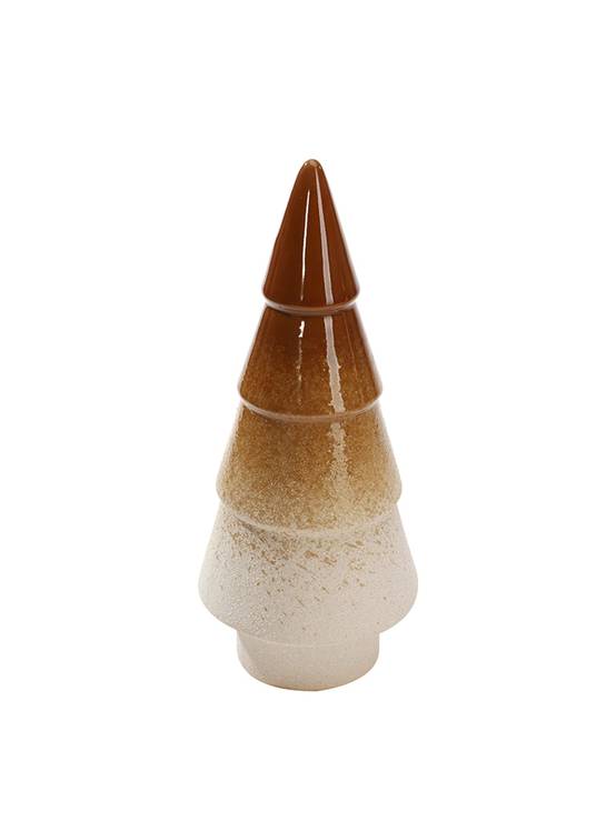 Ecloz - Sapin décoratif en céramique dégradé marron H.28 cm - ECLOZ