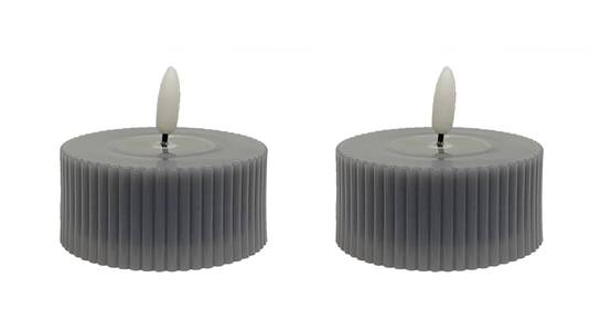 Ecloz - Set de 2 bougies basses LED grises - ECLOZ