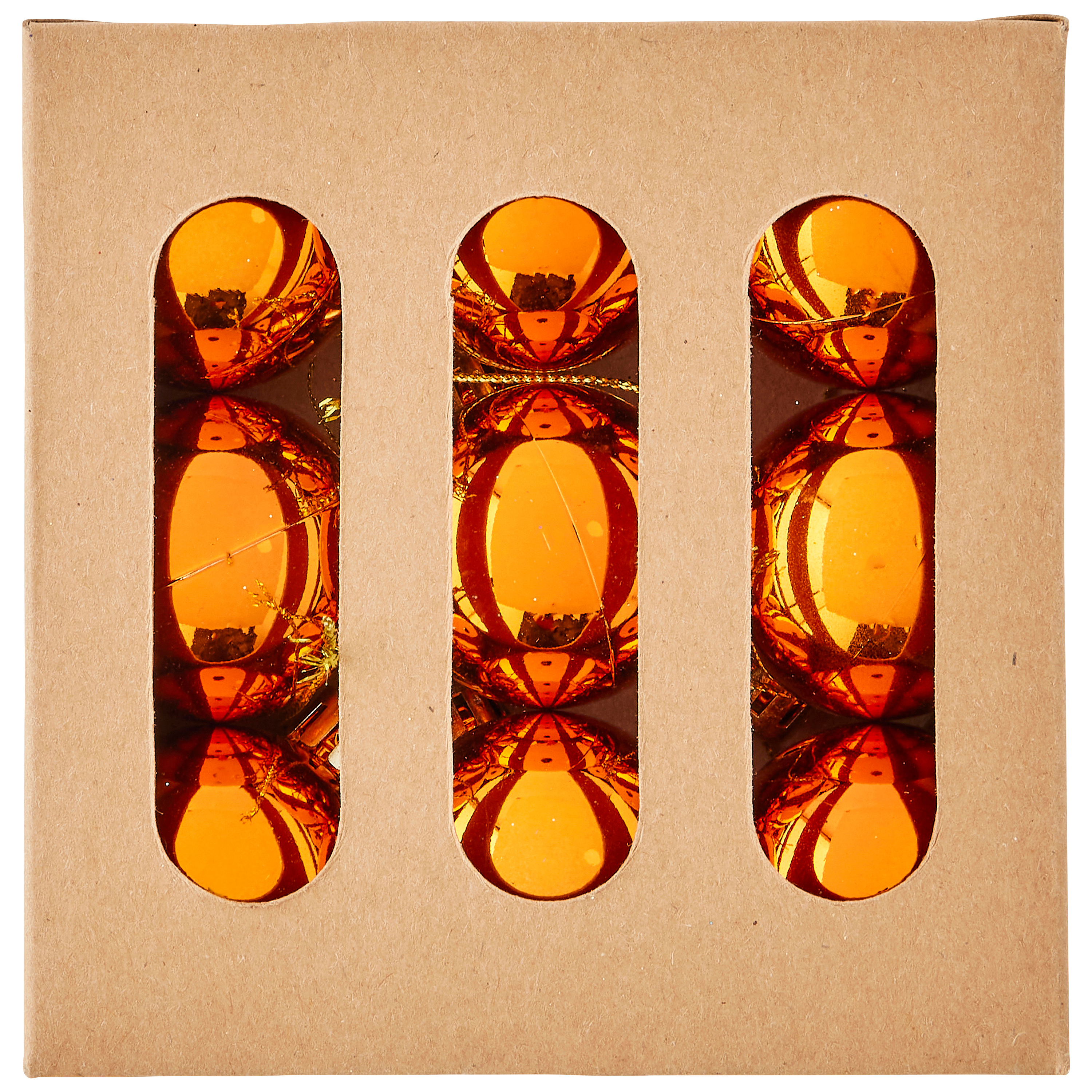 Ecloz - Boîte de 9 boules de Noël en plastique couleur champagne Ø 4 cm - ECLOZ - Image 2