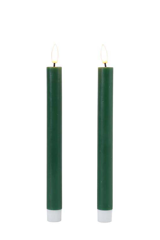 Ecloz - Set de 2 bougies vertes LED chandelle - ECLOZ