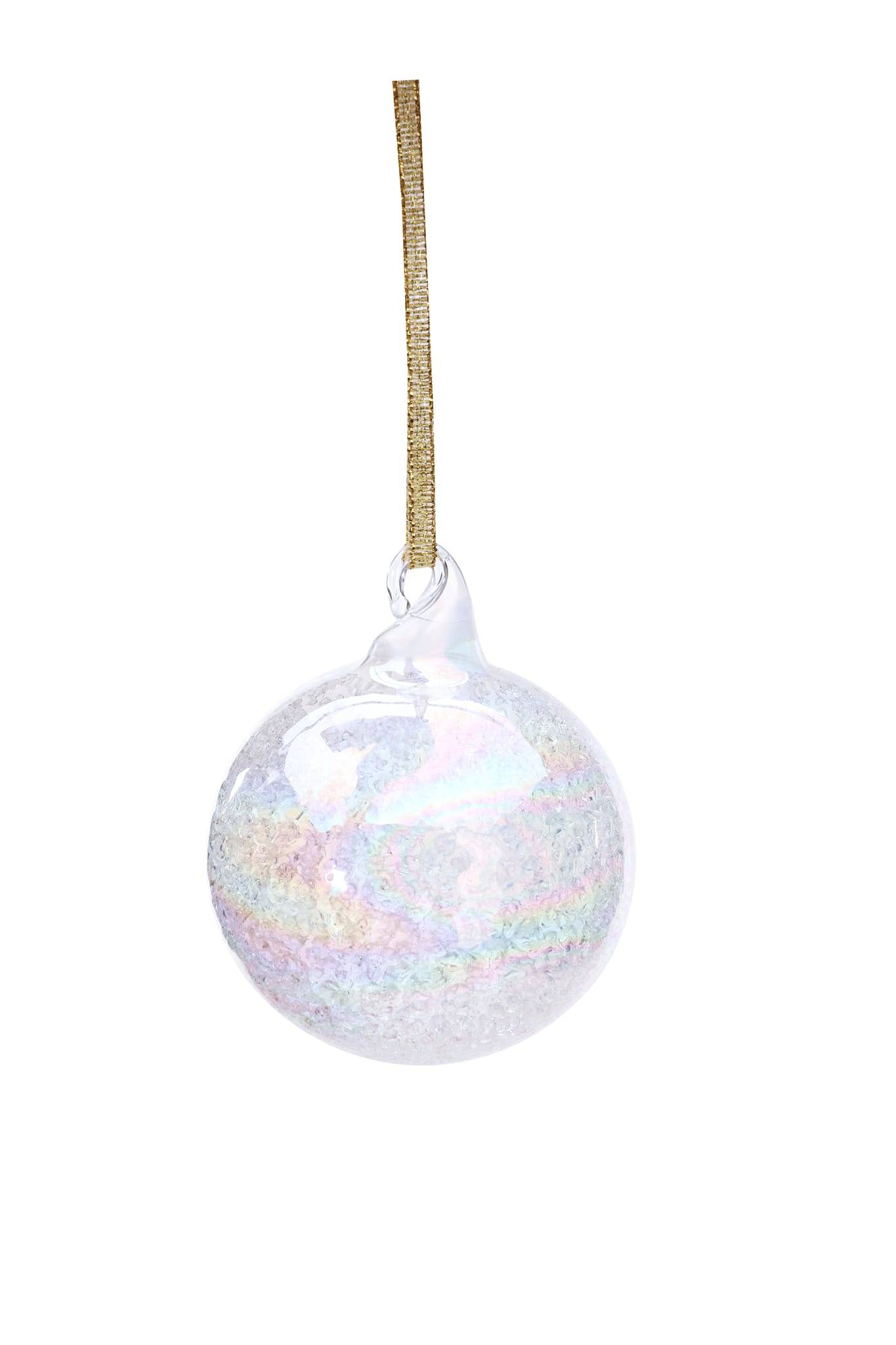 Boule de Noël en verre effet givré iridescent Ø 8 cm - ECLOZ