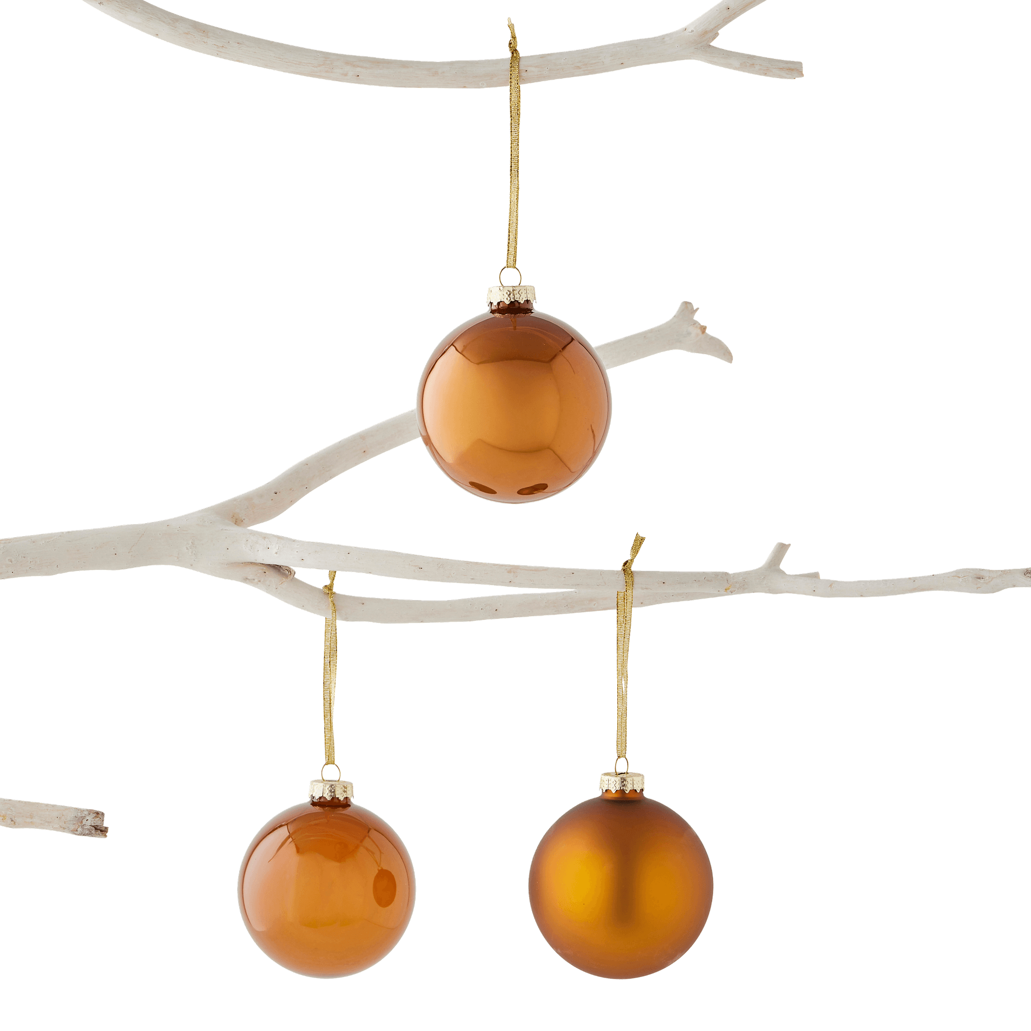 Boîte de 3 boules de Noël ton doré Ø 8 cm - ECLOZ - Image 3