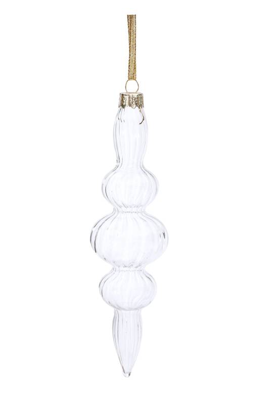 Boule de Noël en verre transparent argent H.15 cm - ECLOZ
