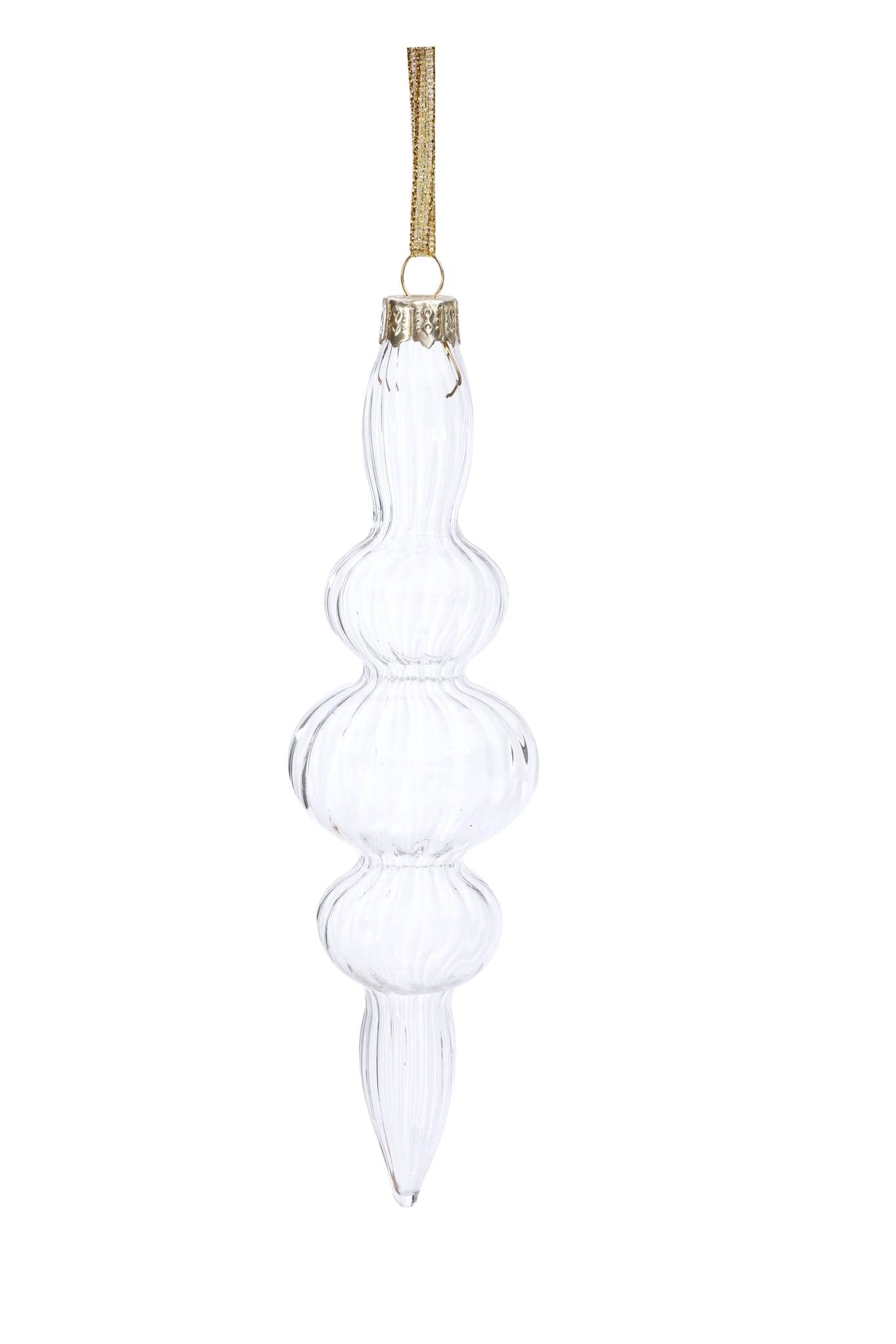 Boule de Noël en verre transparent argent H.15 cm - ECLOZ