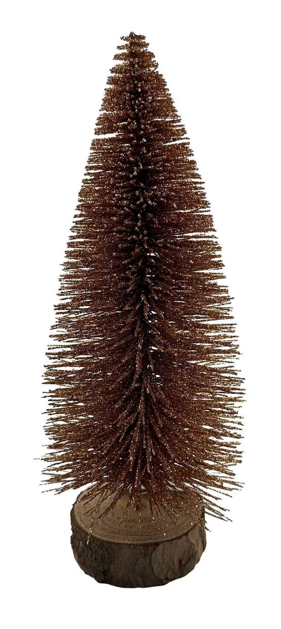 Sapin de Noël de table doré à paillettes H.23 cm - ECLOZ - Image 1