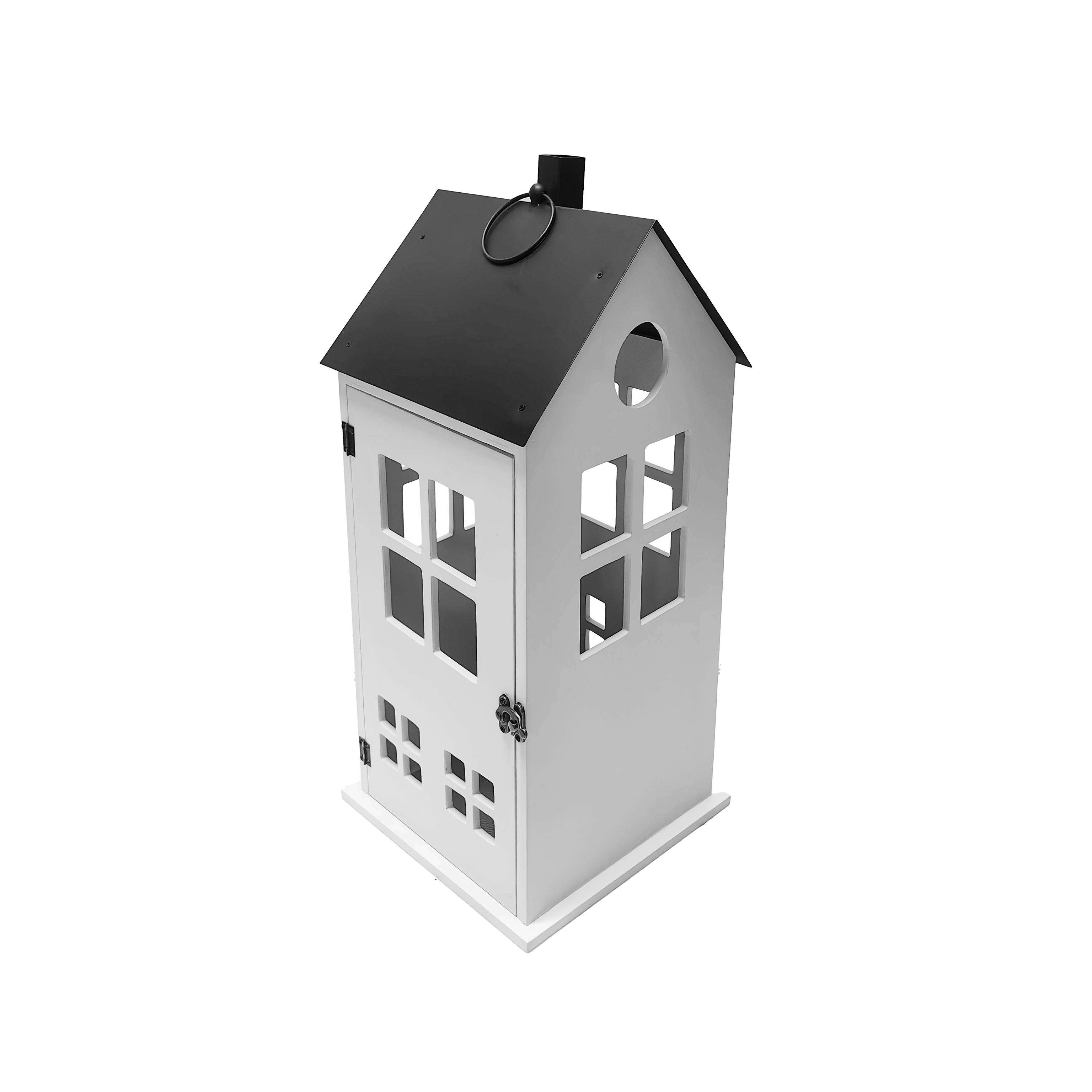 Ecloz - Lanterne maison en bois blanc H.52 cm - ECLOZ