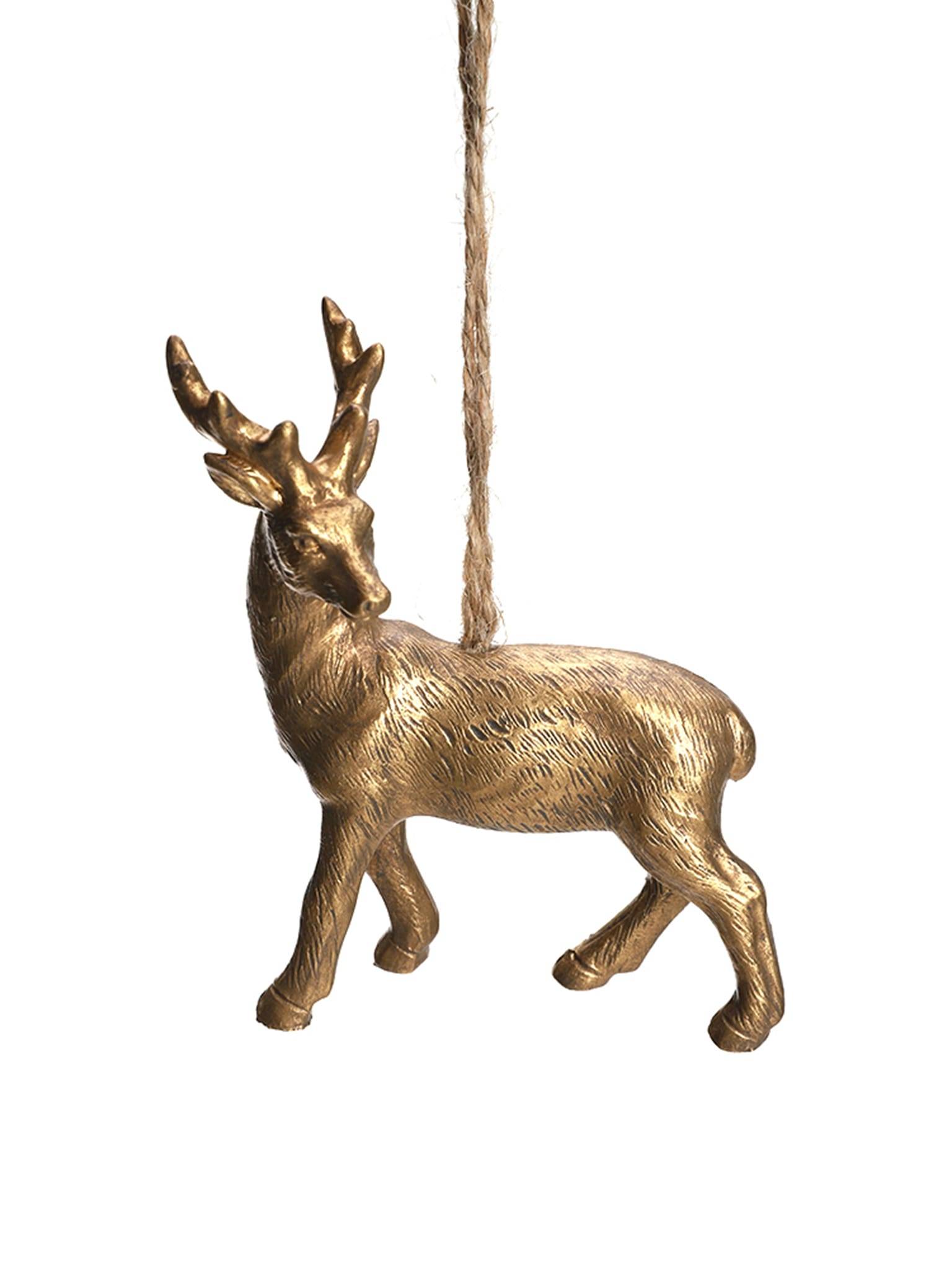 Suspension décorative de Noël cerf doré en résine - ECLOZ