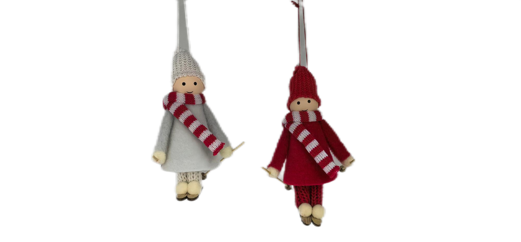 Suspension décorative de Noël - fille sur ski 15 cm - ECLOZ - Image 1