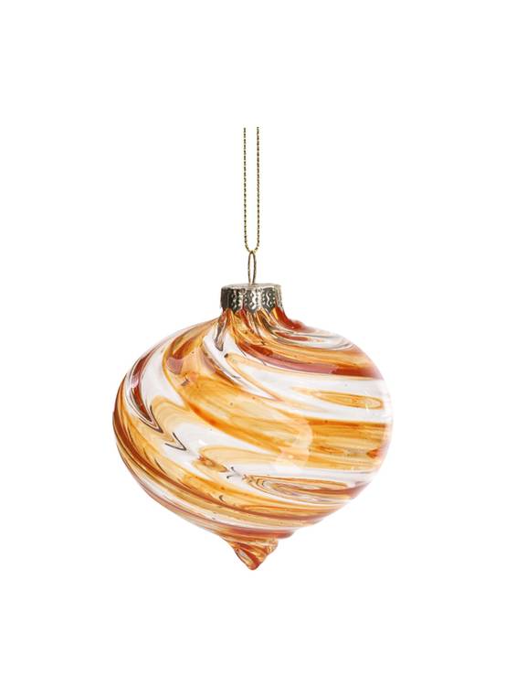Boule de Noël bicolore en verre strié Ø 8 cm - ECLOZ