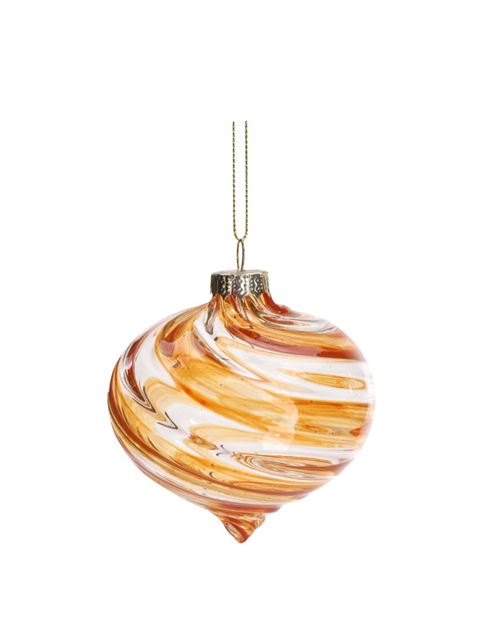 Boule de Noël bicolore en verre strié Ø 8 cm - ECLOZ