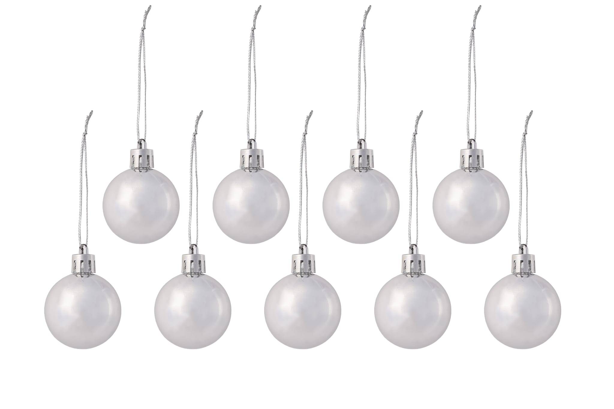Boîte de 9 boules de Noël en plastique argent Ø 4 cm - ECLOZ - Image 1