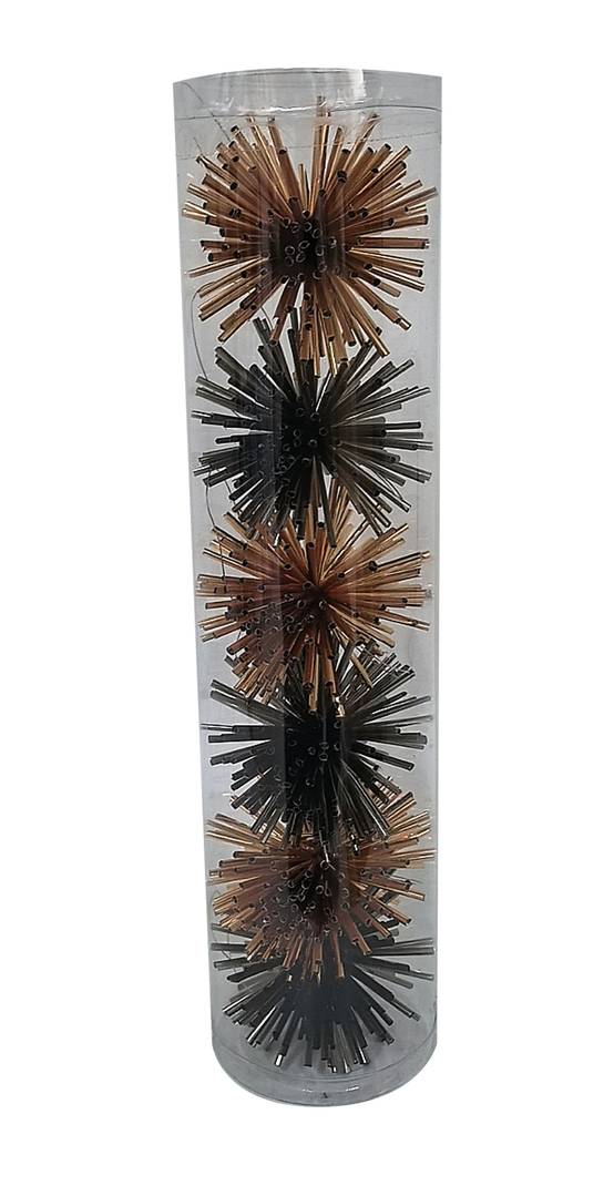 Ecloz - Tube de 4 suspensions décoratives de Noël à paillettes orange et vertes - ECLOZ - Image 1