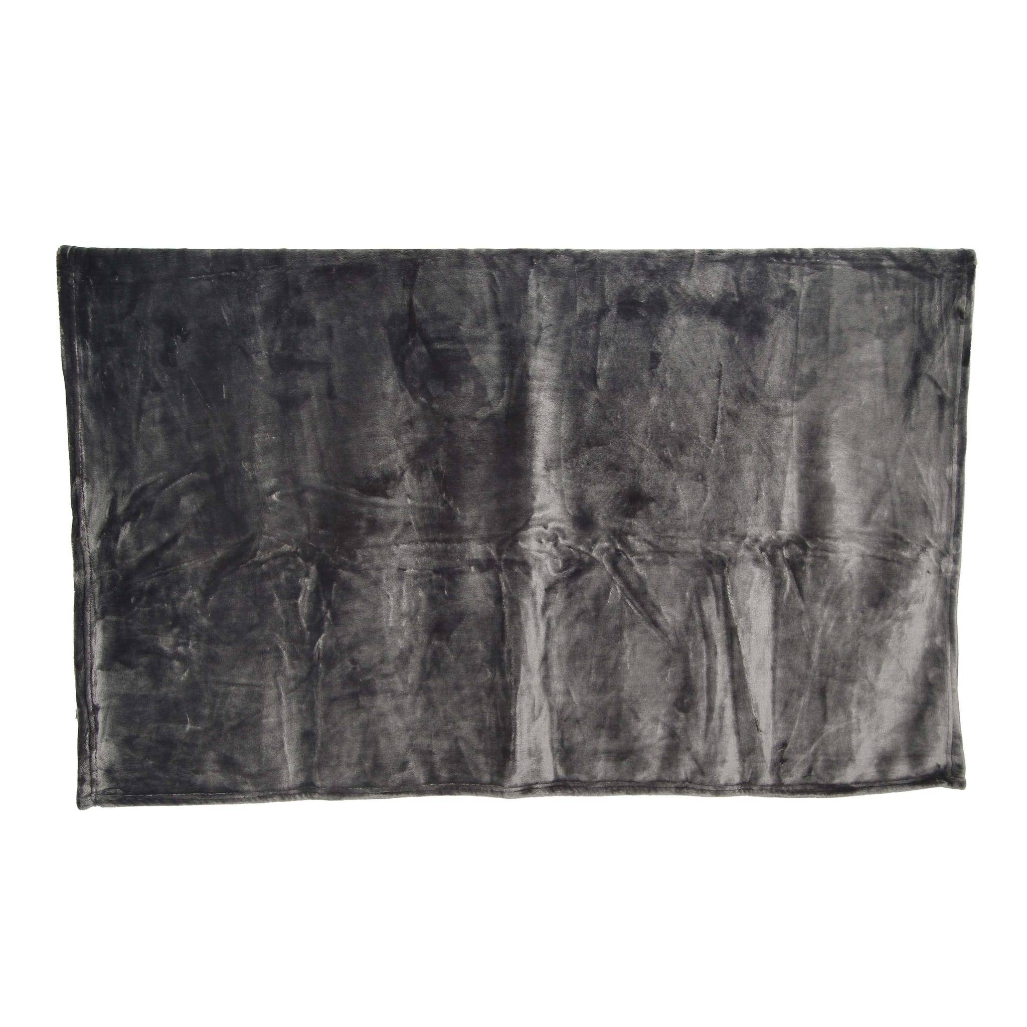 Plaid en polyester 400 g L.150 x l.125 cm gris foncé - ECLOZ - Image 1