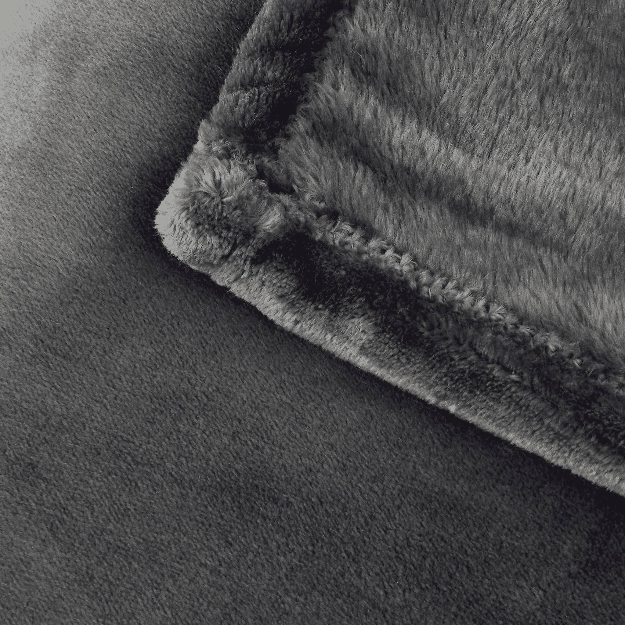 Plaid en polyester 400 g L.150 x l.125 cm gris foncé  - ECLOZ - Image 4