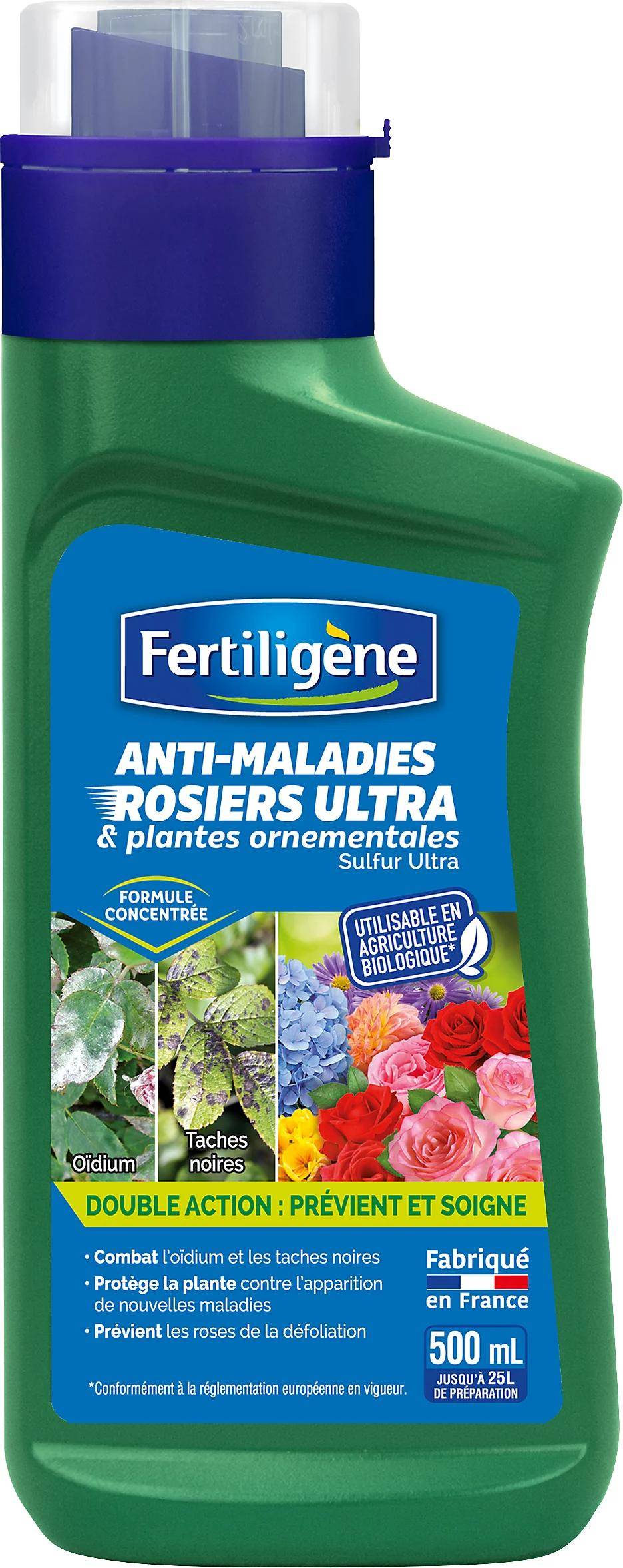 Anti-maladies Rosiers Ultra UAB fongicide soufre liquide concentré 500 ml - Fertiligene - Image 2