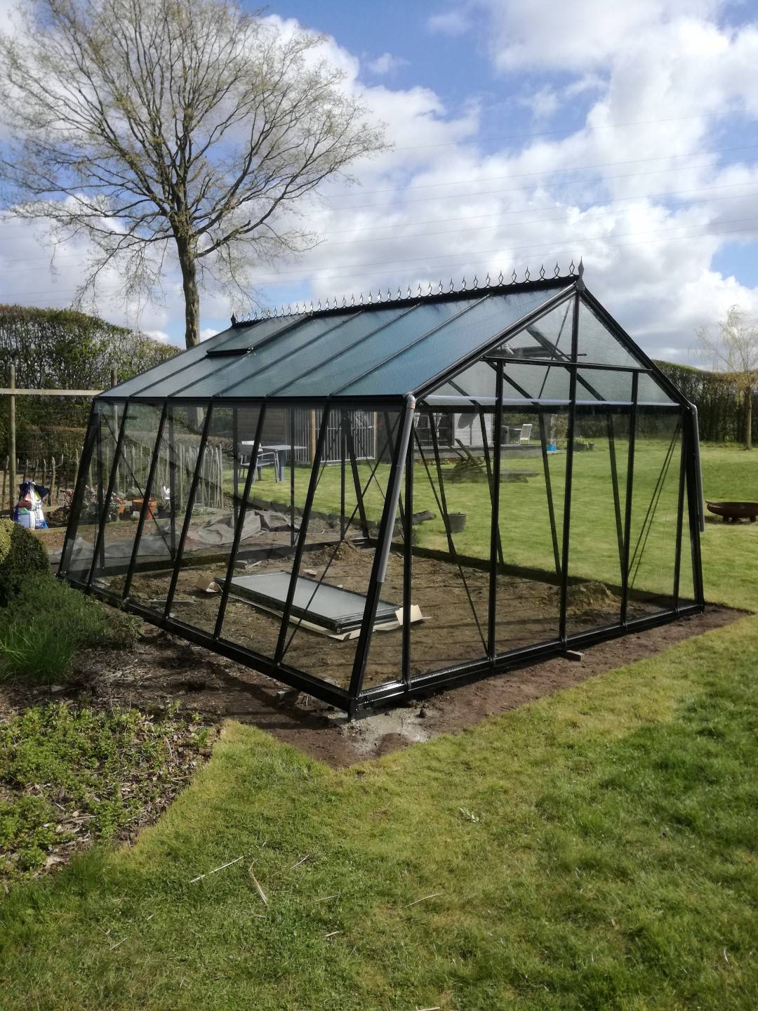 ACD Pro - Serre de jardin verre trempé aluminium noir 16,9 m² Prestige S206H Blackline avec embase - ACD Pro