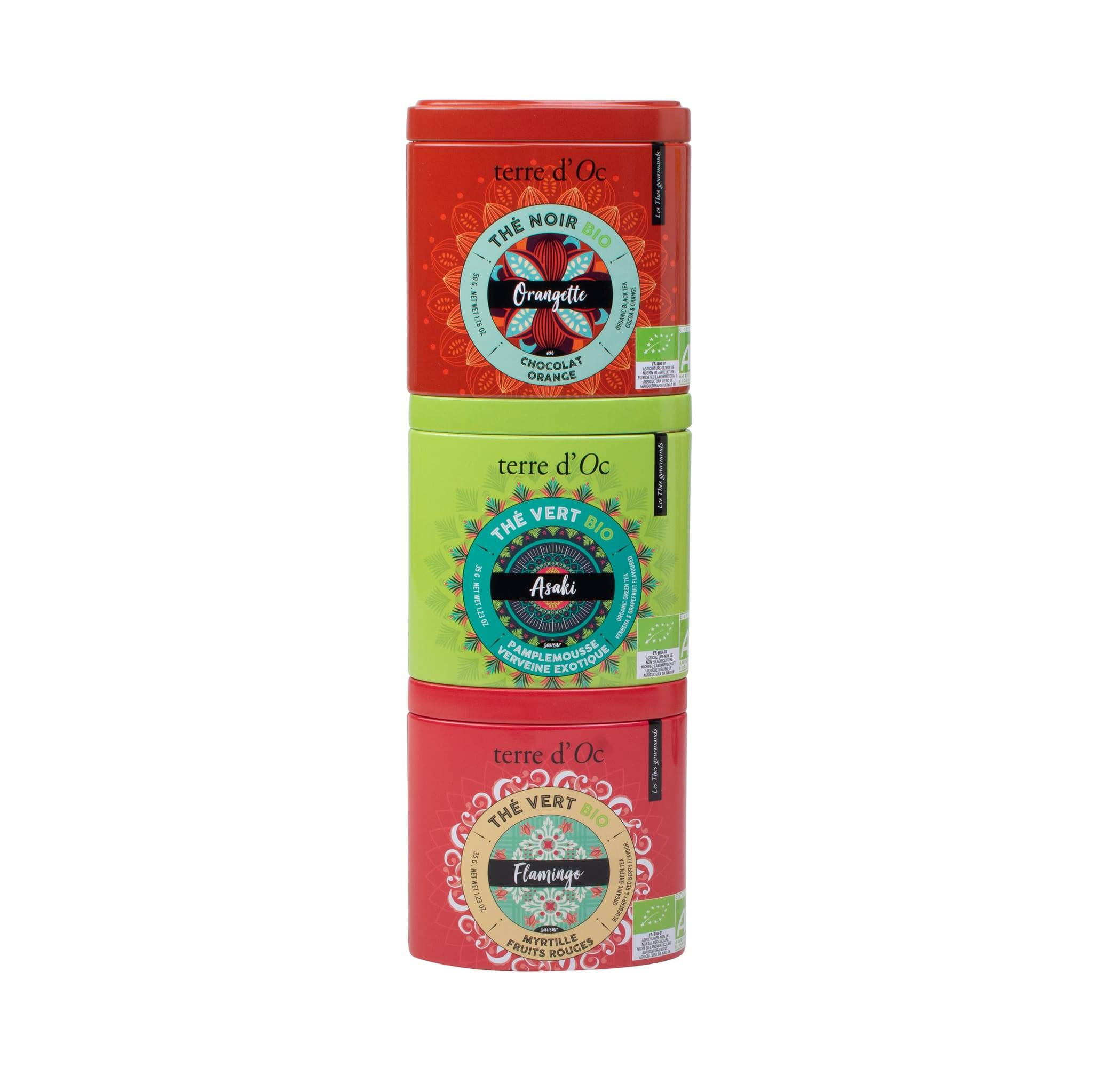 Terre d'Oc - 3 thés BIO chocolat orange 50g/ pamplemousse verveine 35g/ myrtille fruits rouges 35 g - Terre d'Oc - Image 4