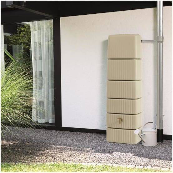 Garantia - Récupérateur d'eau de pluie 300L mural robinet inclus Sable Slim - GRAF - Image 1