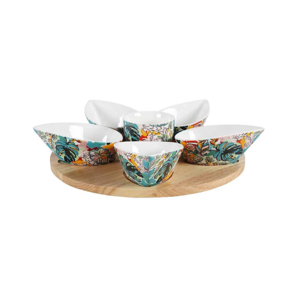 Table Passion - Service apéritif 6 pièces Florida 34x34 cm - TABLE PASSION - Image 1