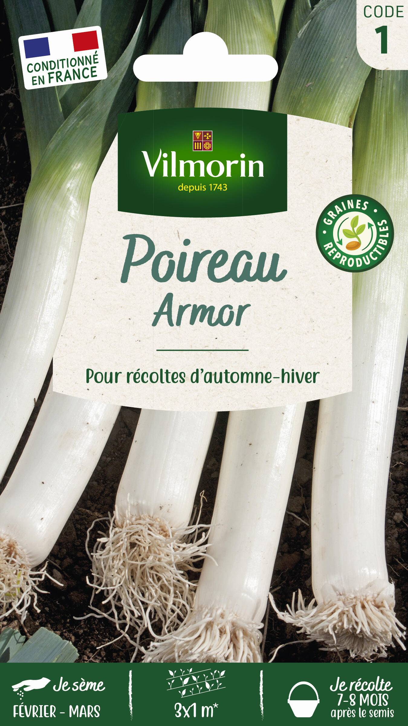 Vilmorin - Poireau Armor serie 1 sachet graines 1 g - Vilmorin - Image 1
