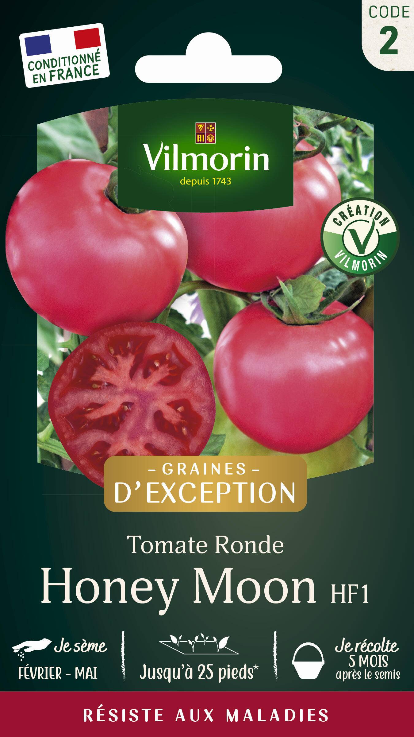 Vilmorin - Tomate Honey Moon F1 serie 2 sachet graines 0,1 g - Vilmorin - Image 1