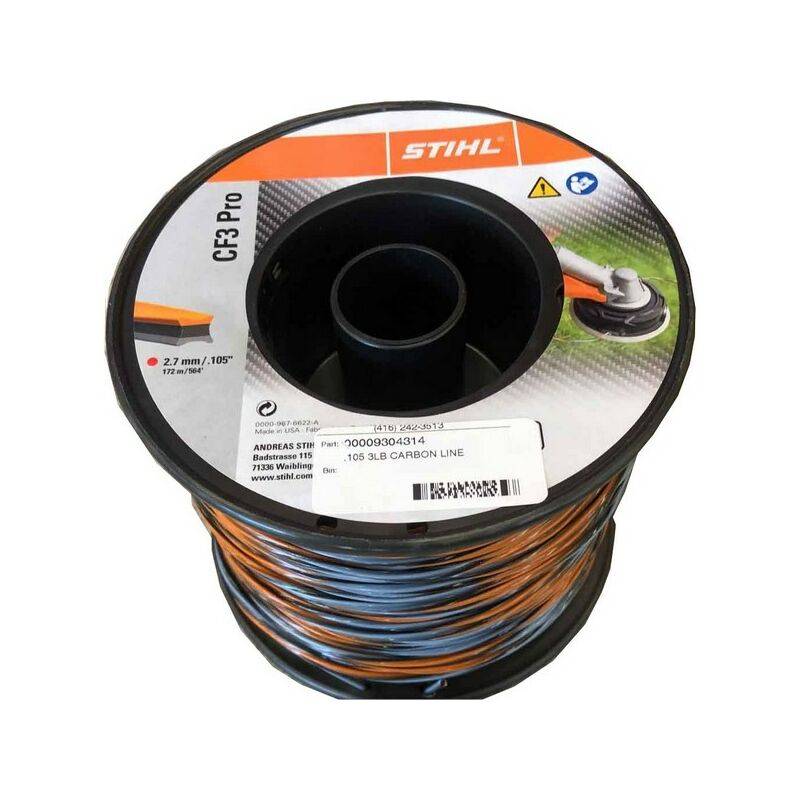 Bobine fil débroussailleuse carbone orange et noir L.172 m H.0.27 mm Ø2.7 mm - Stihl - Image 2