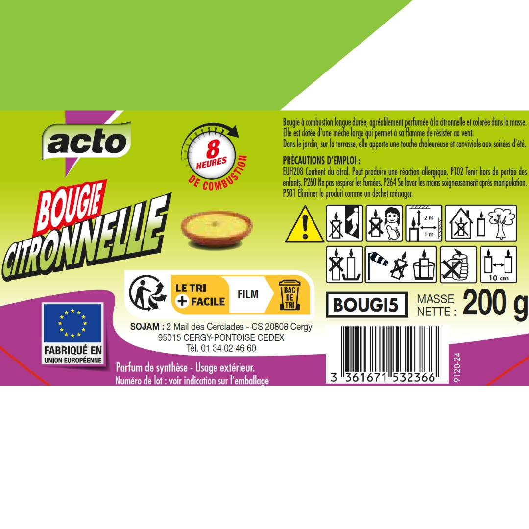 Acto - BOUGIE CITRONNELLE GRAND FORMAT - Image 4
