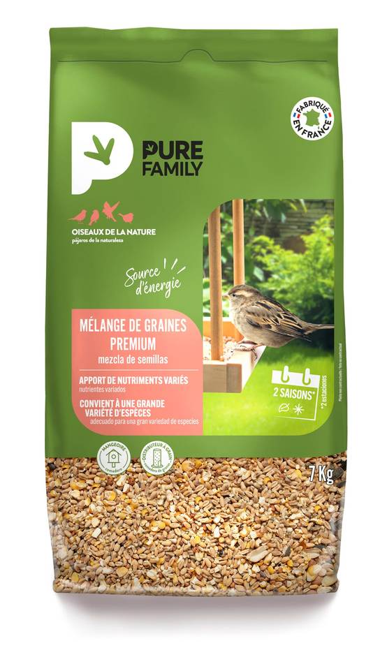 Pure Family - Mélange graines Premium 7 Kg - PURE FAMILY