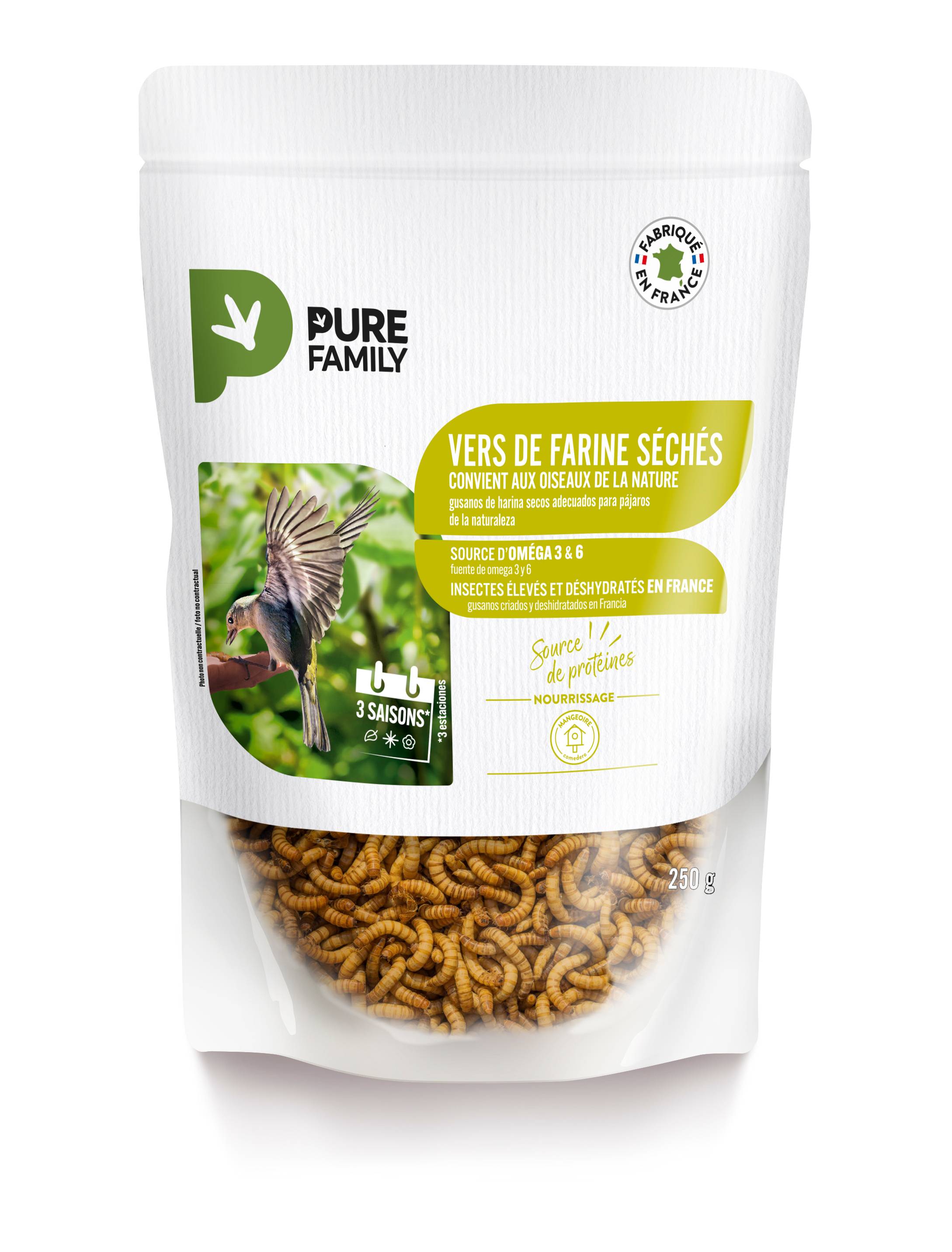 Pure Family - Vers de farine séchés 250 g - PURE FAMILY