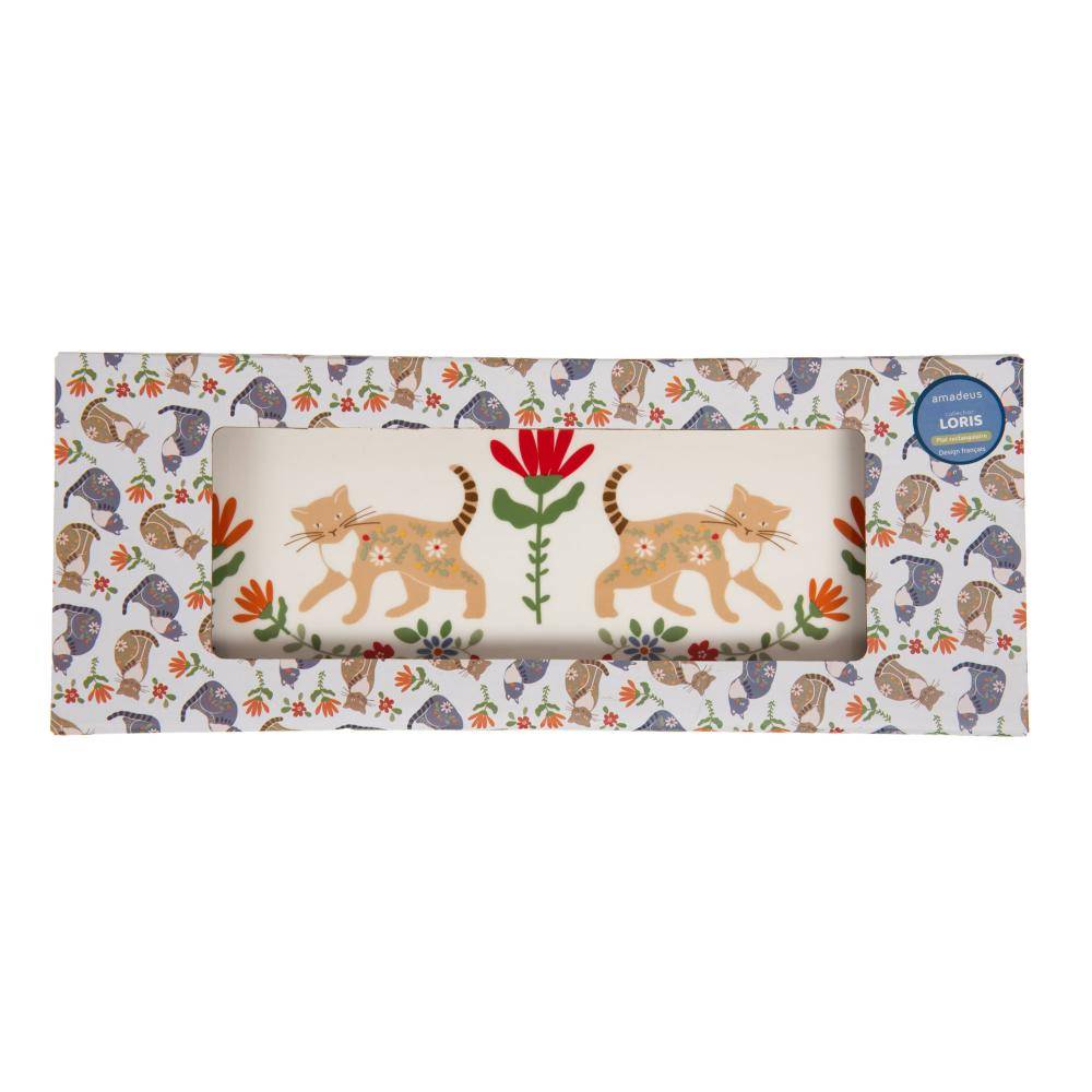 NONAME - Plat rectangulaire Loris porcelaine multicolore L.36.5 cm l.14 cm H.1.8 cm - Amadeus - Image 2