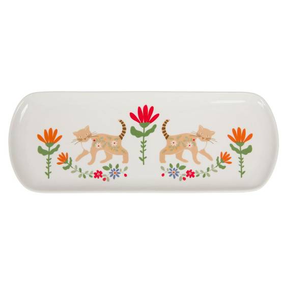 No Name - Plat rectangulaire Loris porcelaine multicolore L.36.5 cm l.14 cm H.1.8 cm - Amadeus