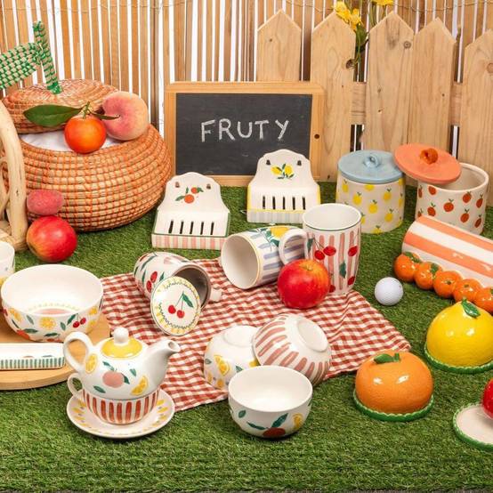 No Name - Coffret théière tea for one Fruty porcelaine multicolore L.12 cm l.16 cm H.15 cm - Amadeus - Image 3