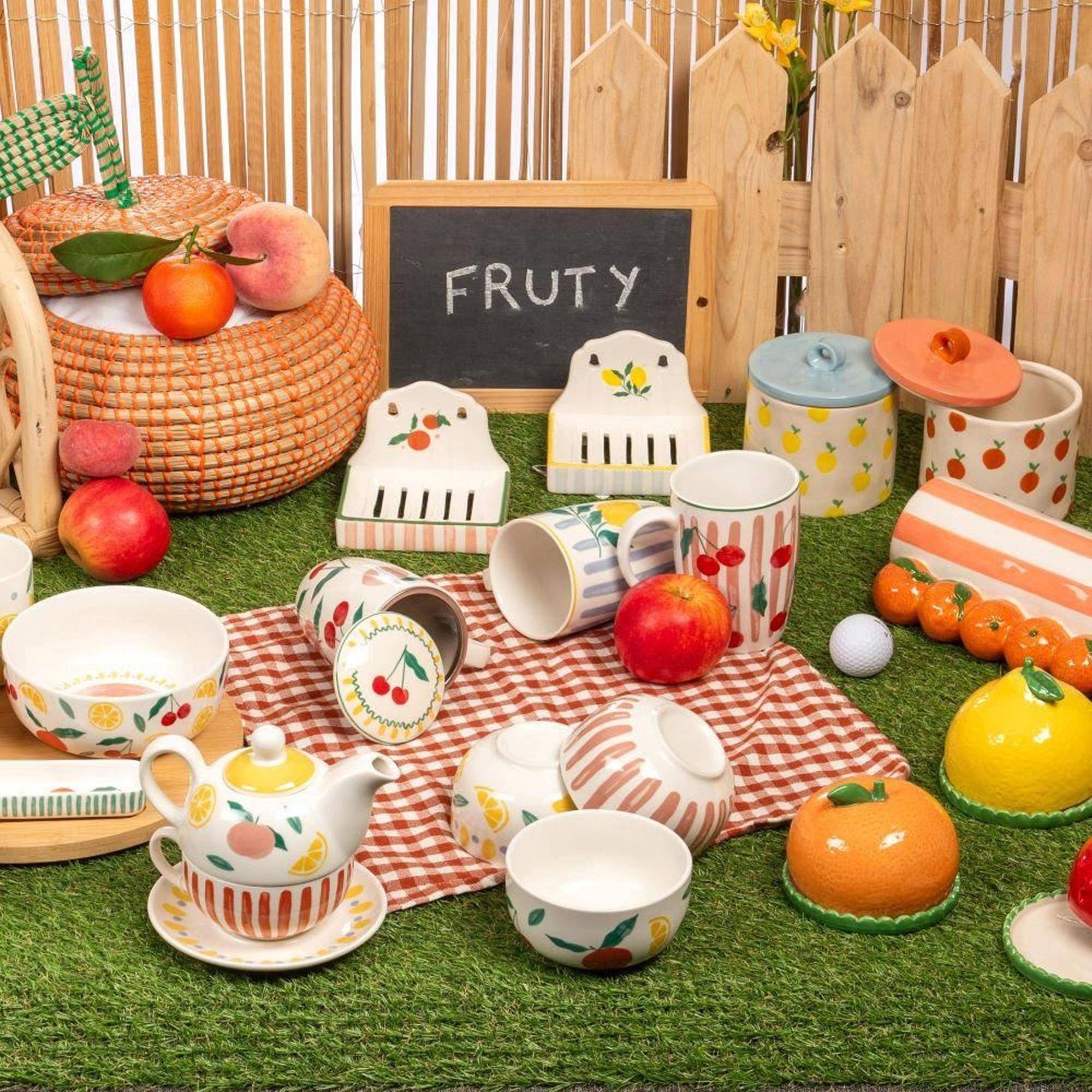 No Name - Coffret théière tea for one Fruty porcelaine multicolore L.12 cm l.16 cm H.15 cm - Amadeus - Image 3