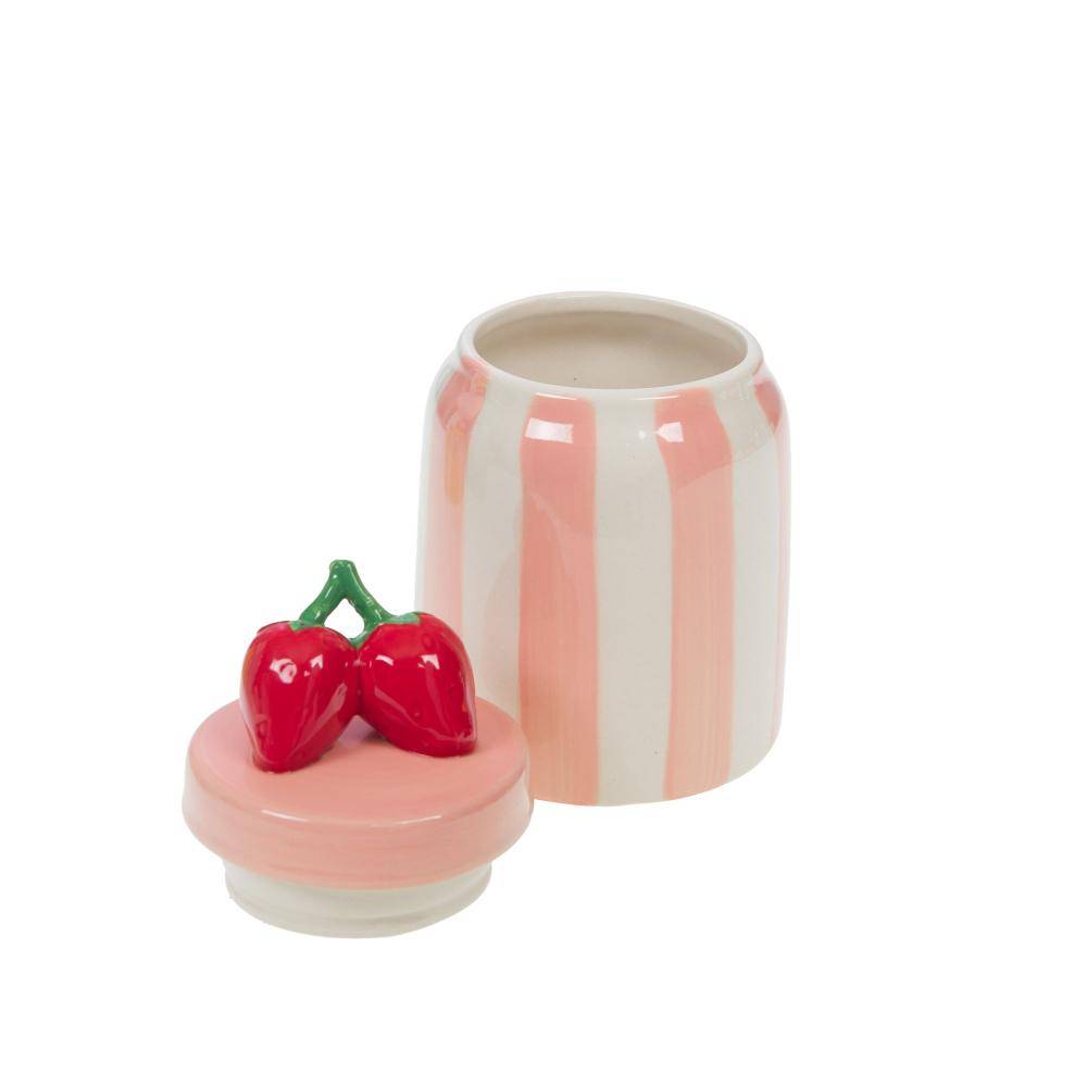 NONAME - Boîte fraise décorative céramique rose L.9.20 cm l.9.20 cm H.16 cm - Amadeus - Image 2
