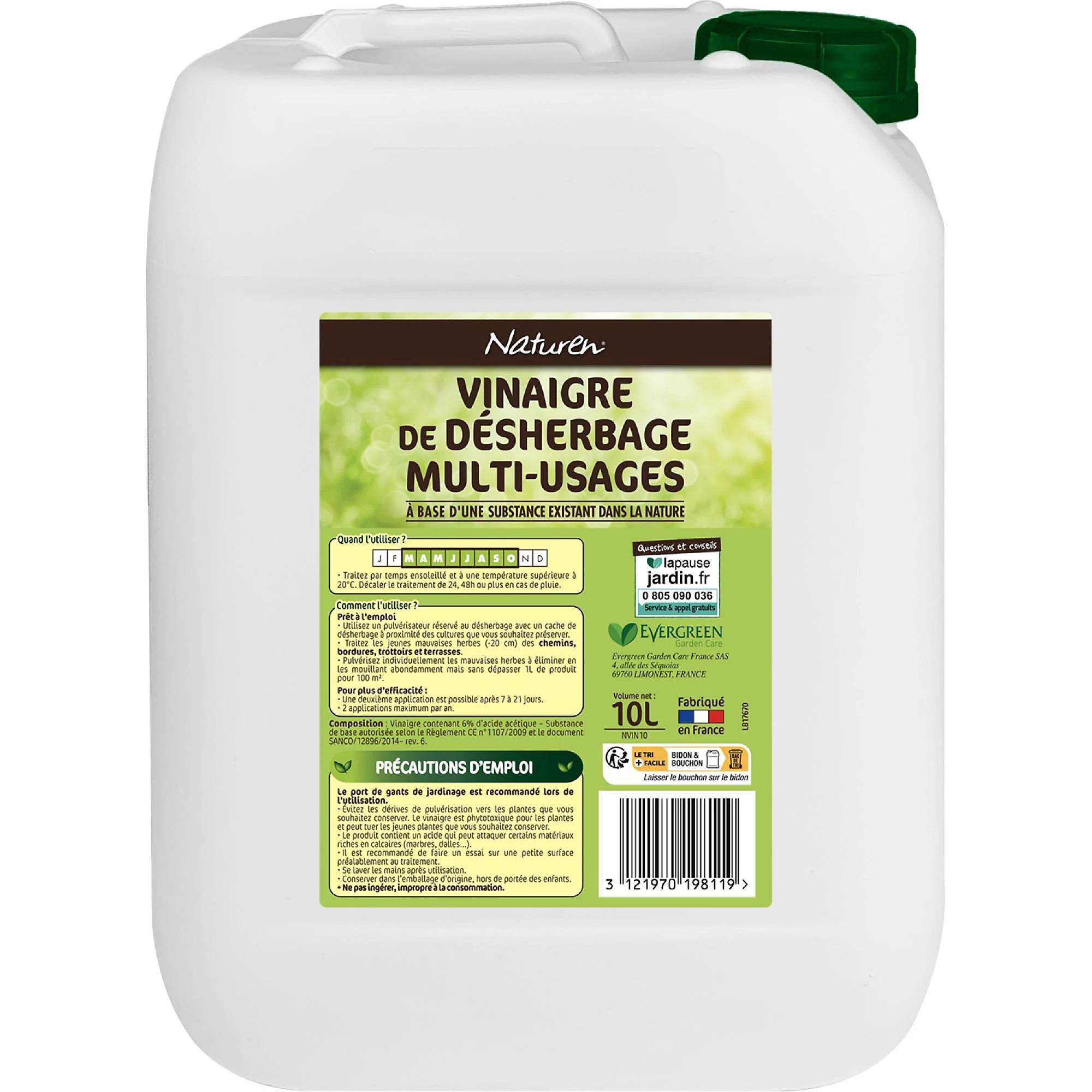 Vinaigre de désherbage multi-usages prêt à l'emploi 10L - Naturen - Image 1