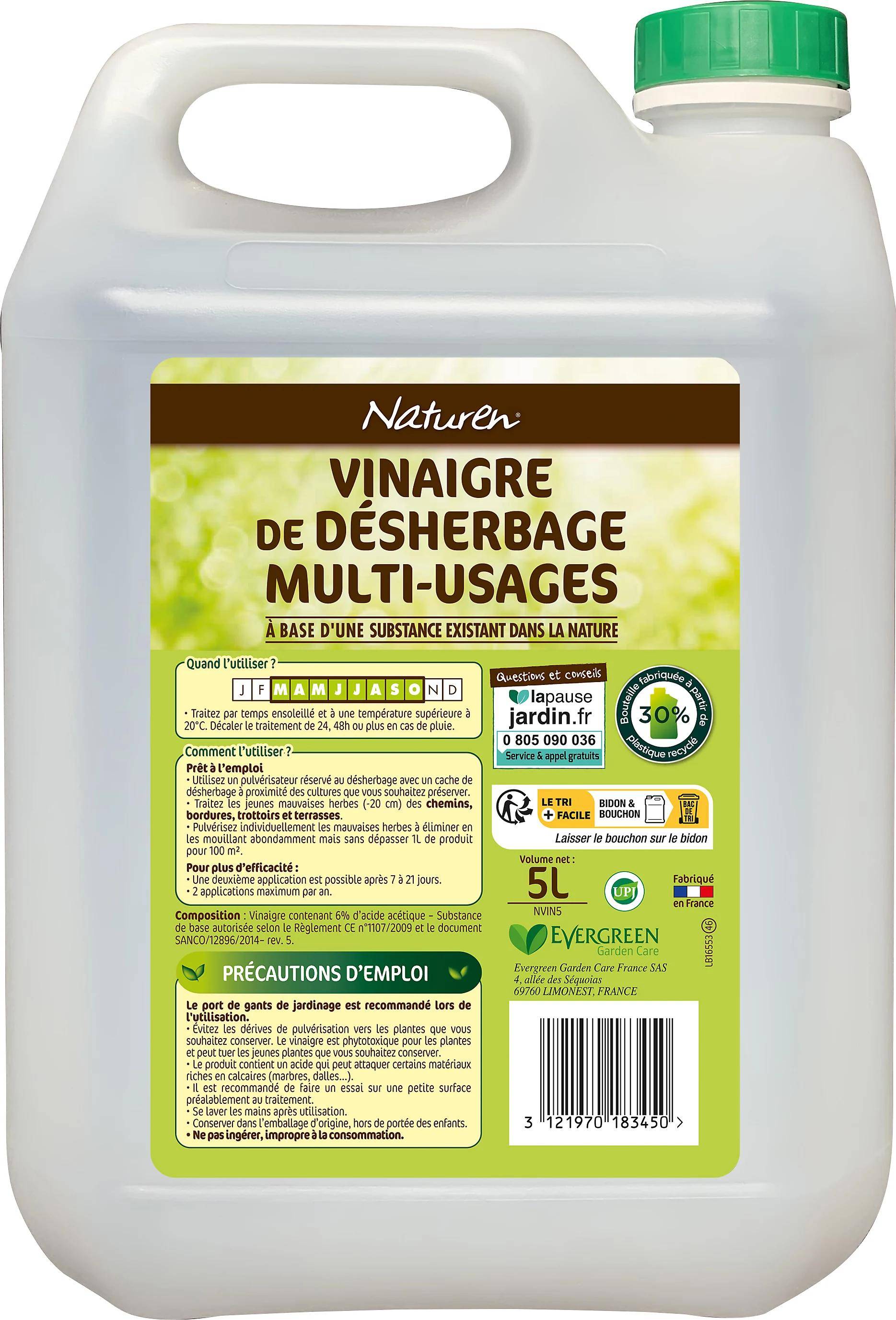 Vinaigre de désherbage multi-usages liquide 5L - Naturen - Image 1