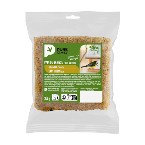 Pure Family - Pain de graisse Insectes 300 g - PURE FAMILY - Image 3