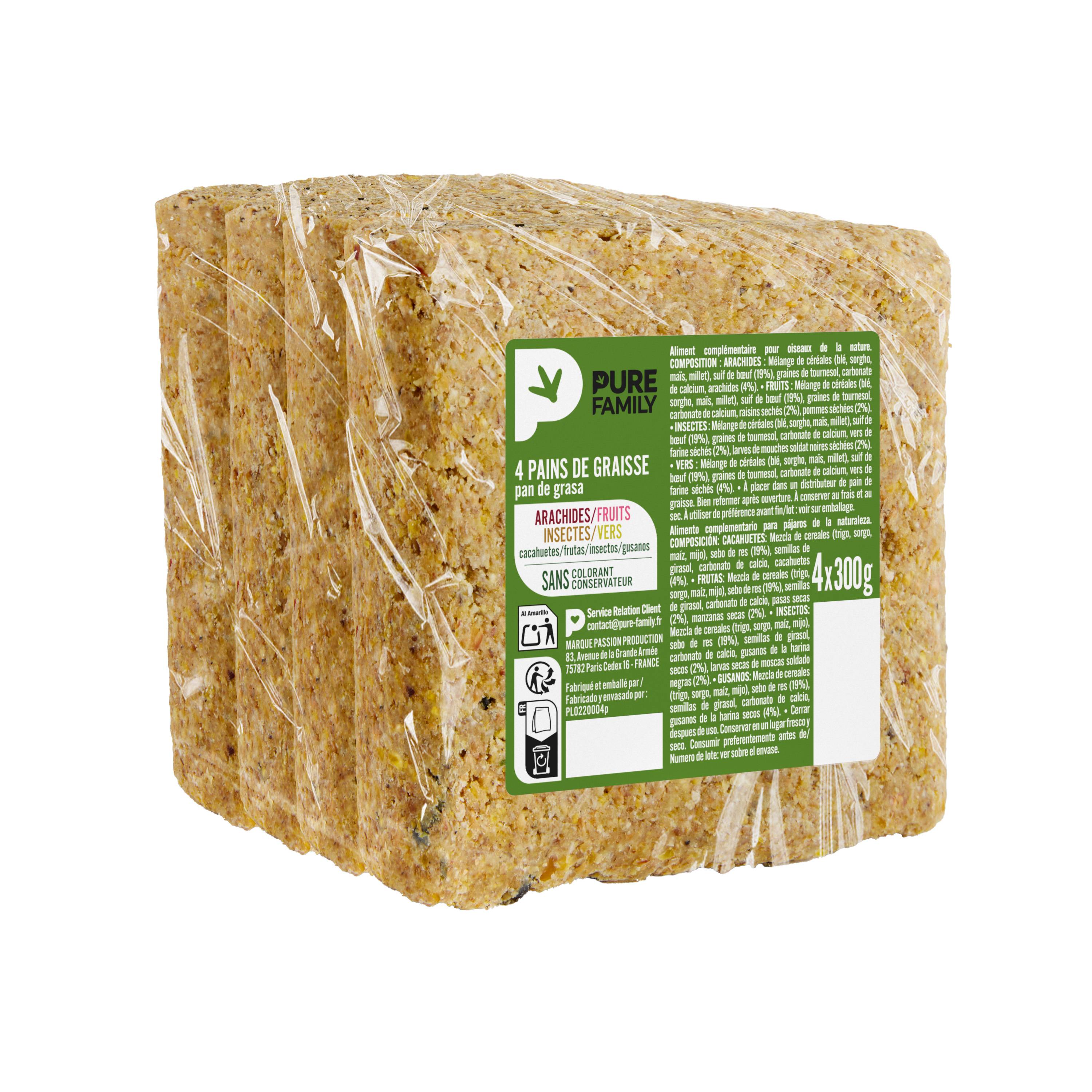 Pure Family - Lot de pain de graisse 300 g x 4 - PURE FAMILY - Image 1