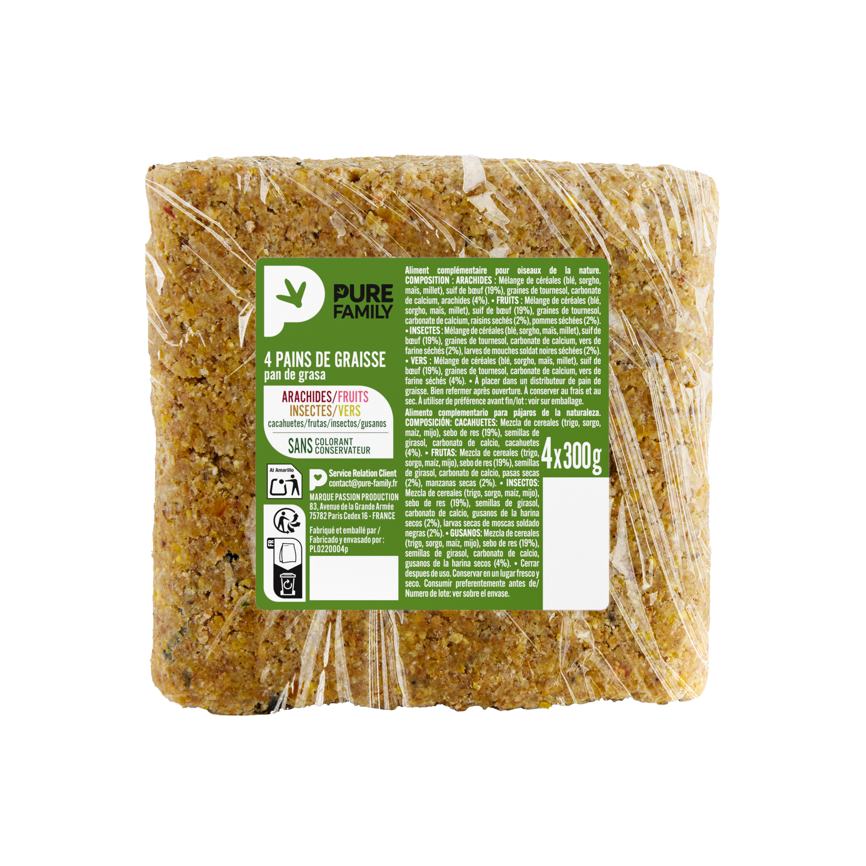 Pure Family - Lot de pain de graisse 300 g x 4 - PURE FAMILY - Image 2