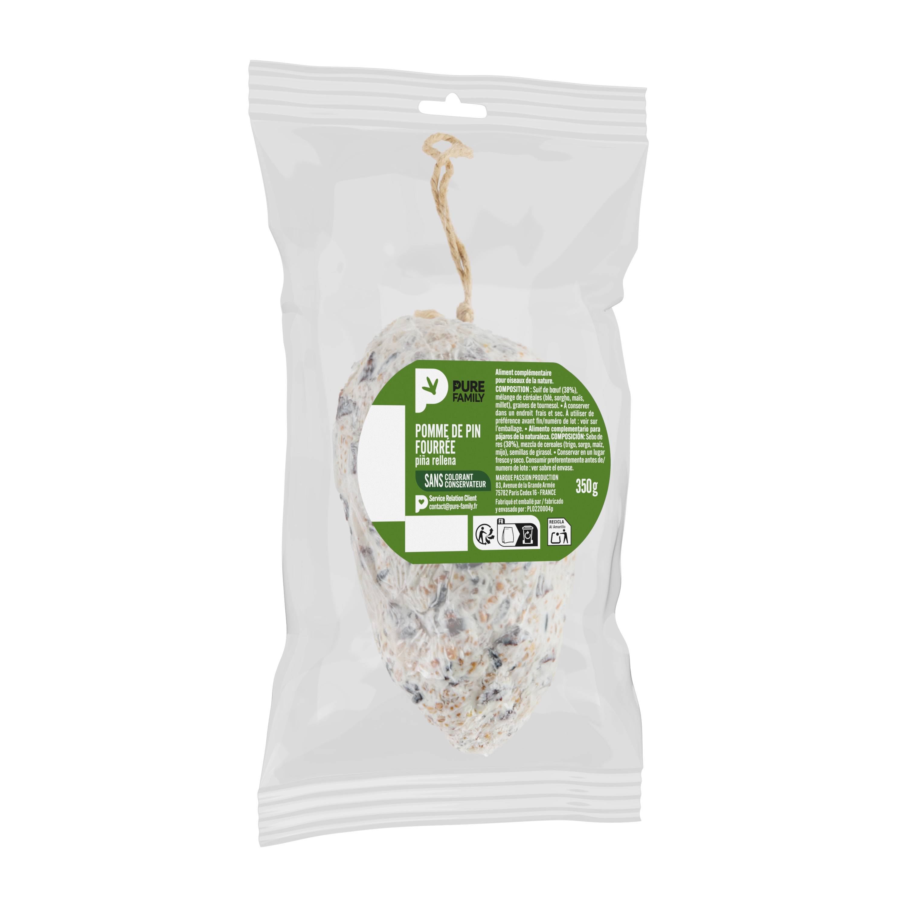 Pure Family - Pomme de pin avec graisse 350 g - PURE FAMILY - Image 1